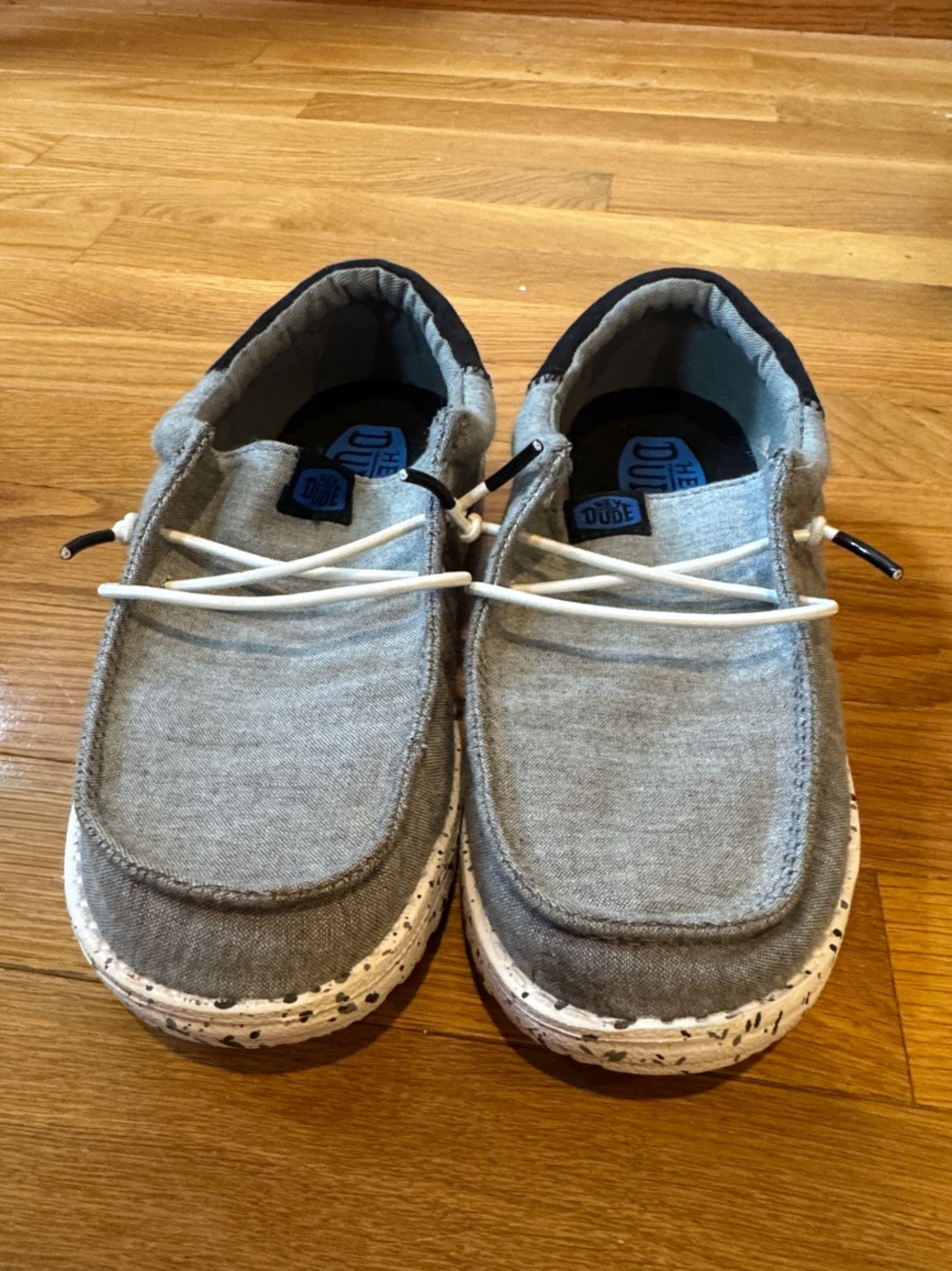 Hey Dude Wally Funk Splatter Slip-On Shoes - Grey Black - Youth Size 2